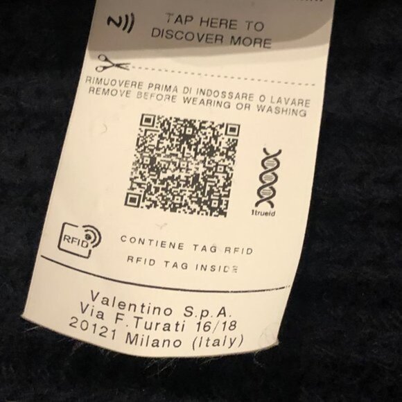 VALENTINO Garavani Floral embroidery cashmere blend poncho sweater in blue - Picture 14 of 16